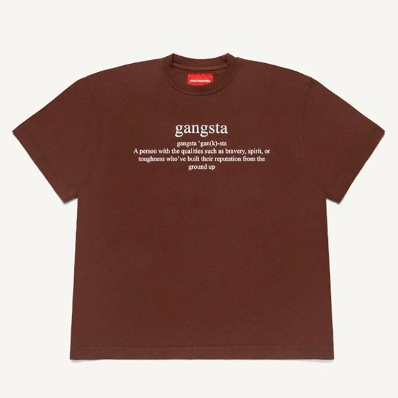 Gangsta Definition 4hunnid Brown Graphic YG T-shirt - Picture 1 of 8